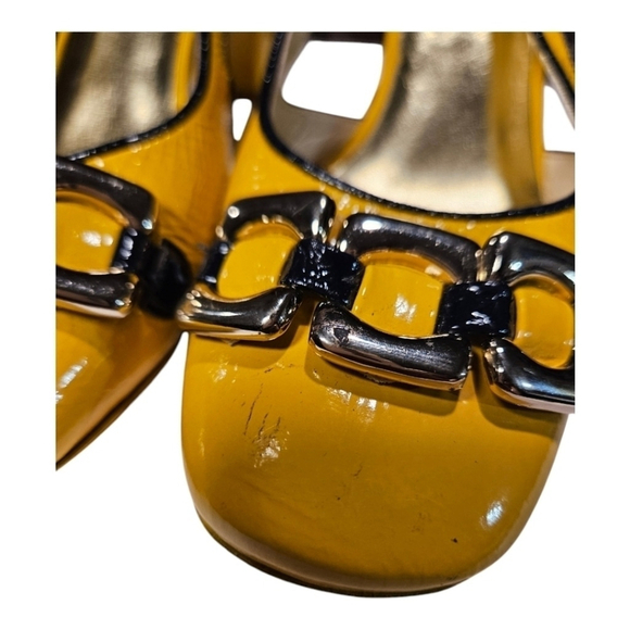 Marc Jacobs Yellow Slingback Heels Size 39.5 - Picture 13 of 15